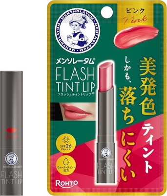 Mentholatum Flash Tint Lip Pink Color SPF26 PA+++ Perfume-Free 2g