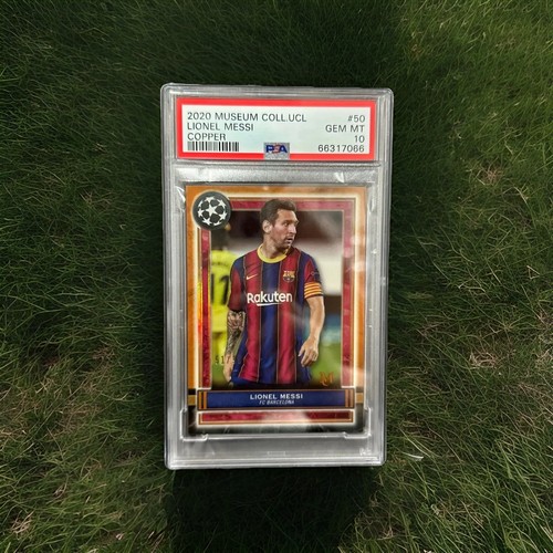 2020 Topps Museum Collection UEFA Champion League Lionel Messi Copper /99 PSA 10