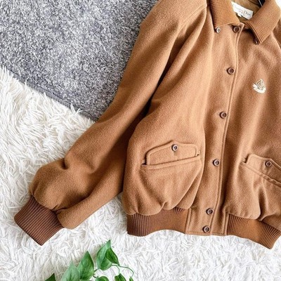 Christian Dior Jacket Vintage Wool Brown Short Length Embroidered