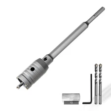 Concrete Hole Saw 1-1/2" (38mm) with 220mm SDS Plus Shank Connecting Rod, Car...