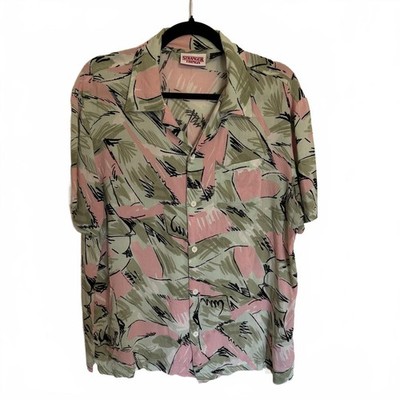 Jim Hopper Stranger Things Season 3 Merch Hawaiian Men's button-up shirt size L