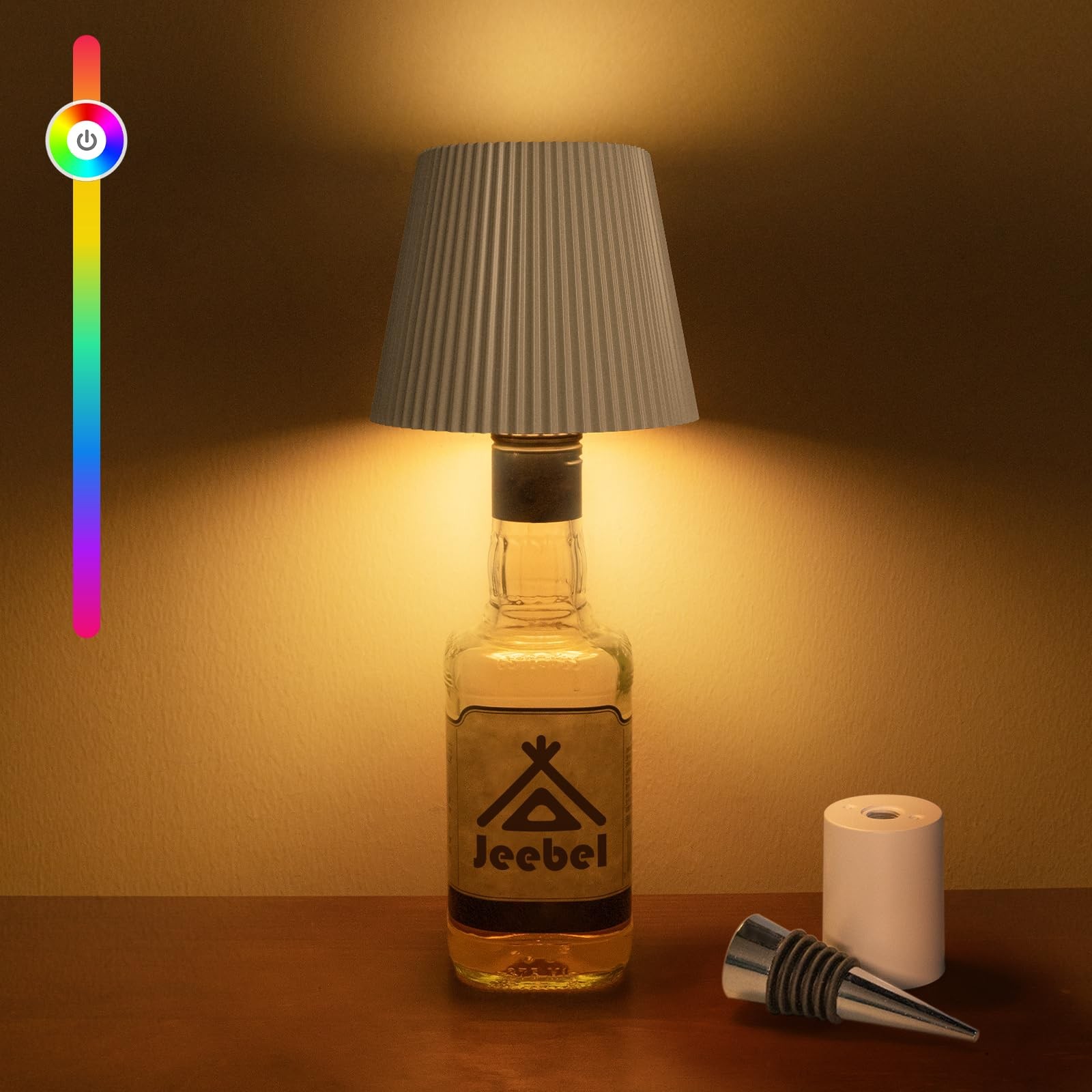 Lampe table de bouteille sans fil pour éliminer les câbles sur table