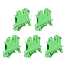 DIN Rail Mount Terminal Blocks Screw Type Clamp Green UK2.5B Pack of 20