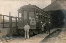 CA&E Trolley Interurban Station CHICAGO? IL Illinois RPPC Photo Postcard COPY