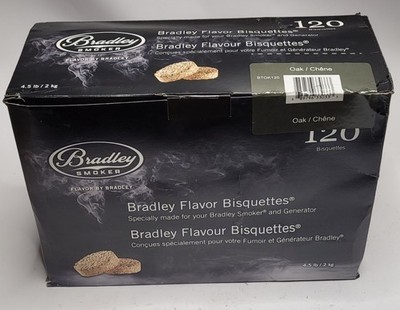 120 Pack Of Bradley Smoker Oak Flavor Bisquettes BBQ Meat Smoking 4.5 Lb BTOK120