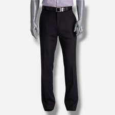  95 Kenneth Cole Men's Black Slim-Fit Stretch Solid Trousers Dress Pants 29W 32L