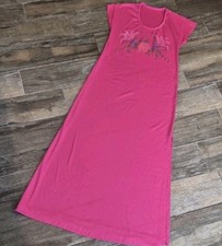 Vintage Subtle Glittery Floral Design Cap Sleeve Lounging Maxi Dress, Small