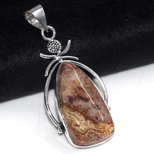 Classy Mexican Laguna Lace 925 Silver Plated Pendant 1.9" New Arrival GW