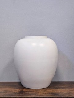 Vintage Poole Pottery White Ceramic Ginger Jar Floor Vase England D3 Y210