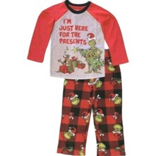Kids Grinch Long Sleeve Long Pant 2Pc Pajamas Set Size Large