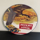 VINTAGE PETERS HIGH VELOCITY OIL MOTOR GASOLINE PORCELAIN SIGN — photo 1