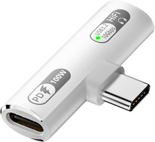 USB C Splitter with 100W Fast Charging, Dual USB C Headphone and Charger Adapter