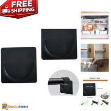 Durable 2-Piece Shower Curtain Rod Holder - Easy Installation, Black Finish