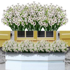 21 Bundles Artificial Flowers Outdoor UV Resistant Silk Flowers No Fade Fake ...