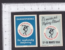 Vintage advertisement labels SPORTS DEALERS ASSOCIATION, DENMARK (2)
