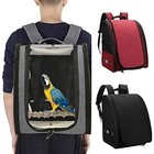 Bird Parrot Backpack Carrier Bird Travel Cage with Perch for Large Medium and Sm