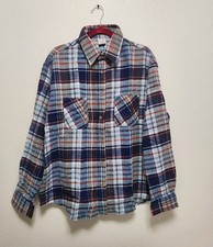 Vtg Big Mac Flannel Men's XL Blue Red Plaid 70s Work Shirt Deadstock JC Penney