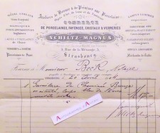 ? SCHILTZ MAGNUS Strasbourg 1904 blue earthenware porcelain S�vres invoice