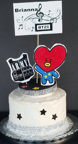 BT21 BTS BTS21 8 members 1pcs 3D personalize cake topper birthday favor - Picture 3 of 9