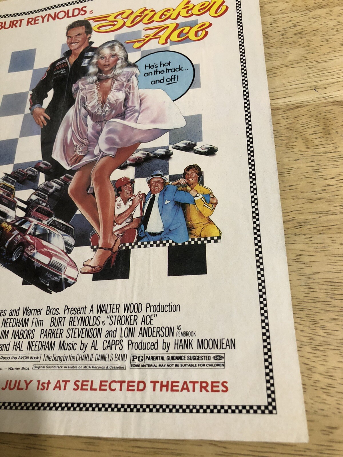 Cart Racing Movie 1983 STROKER ACE Burt Reynolds Movie Ad - Vintage Magazine Ad Clipping ...
