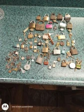 COLLECTION VTG LOT OF 42 ASST PADLOCKS MOST W/KEYS ALL STYLES TYPES OF LOCKS