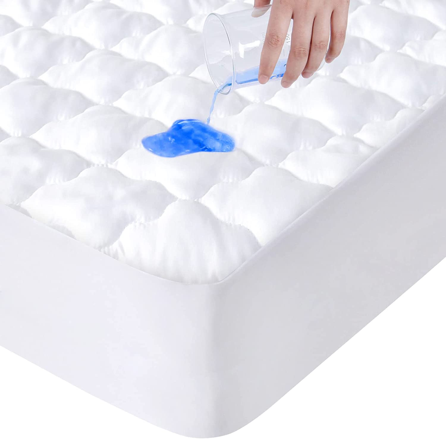 Waterproof Twin Mattress Protector Breathable Noiseless Twin Size Bed Cover-image