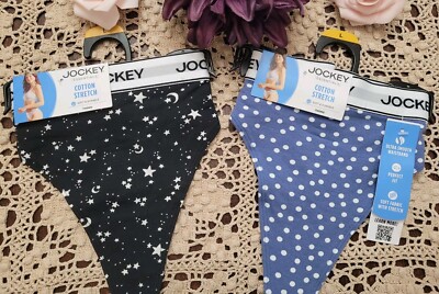 XXL JOCKEY LOGO LASERBOND 2 Pair Soft Durable Cotton Thongs NWT