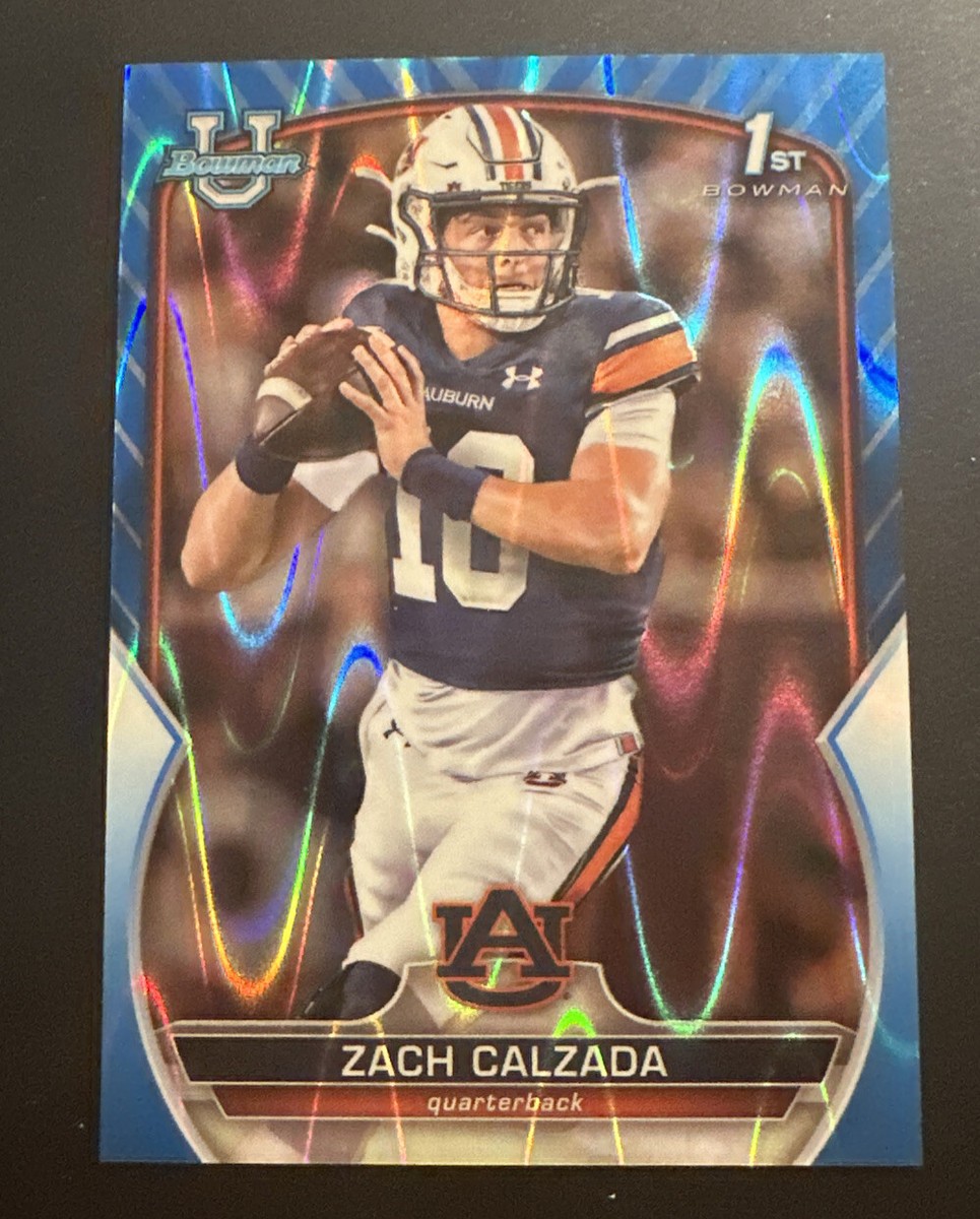 2022 Bowman Chrome University Blue RayWave #93 ZACH CALZADA /199