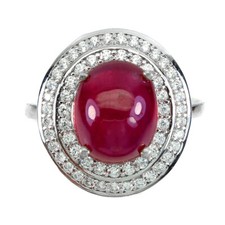 925 Sterling Silver Ring Oval Ruby 11x9mm Gemstone Jewelry Size 7