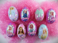 Barbie Tin Easter Eggs Empty Candy Containers Mixed Lot 8 Nostalgic Barbiecore