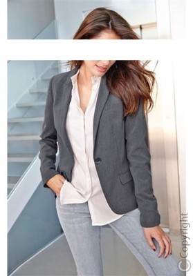 Vivance Blazer NEU Gr.34,36,38,40 Damen Jacke Hüftlang Stretch Graumelange
