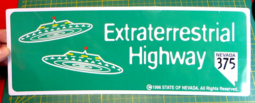 METALLSCHILD " EXTRATERRESTRIAL HIGHWAY / Nevada 375 " 39 x 14 cm