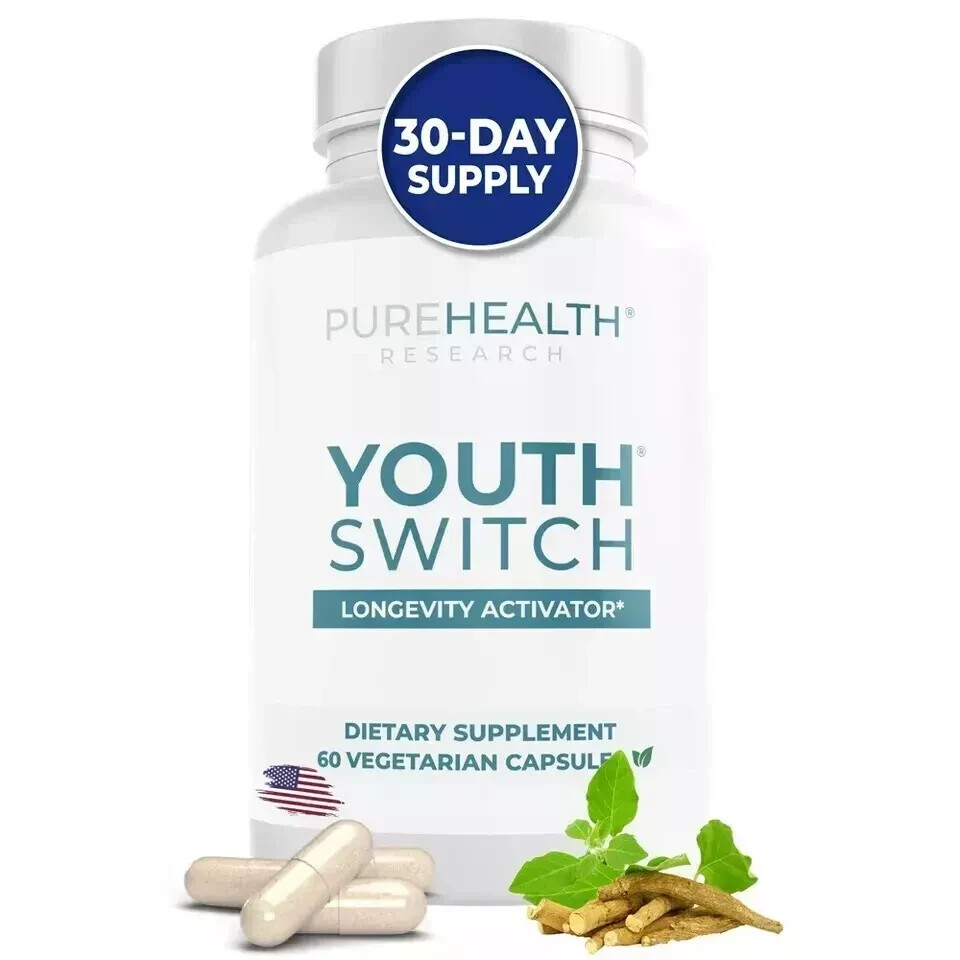 Youth Switch Formula - Anti Aging Supplement, PureHealth Research, Pack of 1