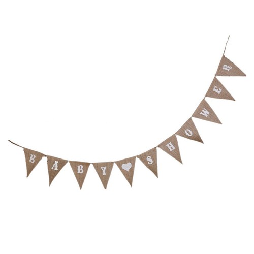 BABY SHOWER LOVE HEART Girlande Wimpelkette Banner Rustikale Taufe Babyparty - Bild 2 von 8