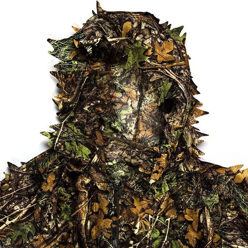 3D Bionic Leaf Adults Ghillie Suit Camo Army Jungle Woodland Hunting Clothes - Picture 10 of 12