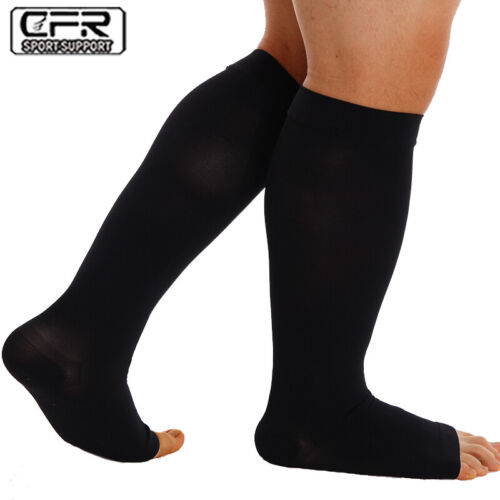 XL-7XL Compression Socks Open Toe Toeless Leg Foot Support 20-30mmHg Men&Women - Picture 10 of 15