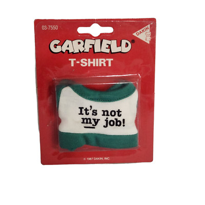 Vintage 1987 Dakin Garfield Mini Tshirt Its not my Job Sealed 03-7550