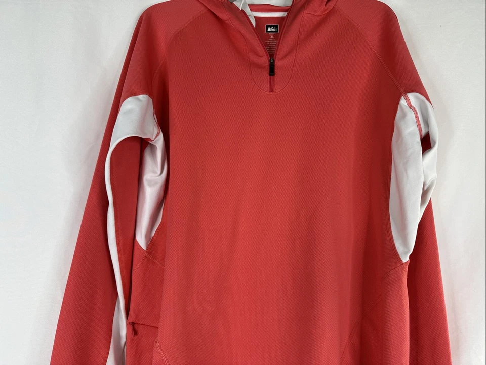 Sudadera con Capucha REI Airflyte Cuarto Cremallera Para Mujer Talla XL Rosa Salmón Manga Larga Exterior Foto 3 de 4