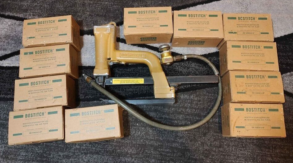 Bostitch Pneumatic Staple Gun with 11 cases of refills eBay