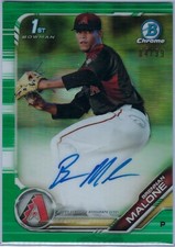 2019 Bowman Draft Brennan Malone Chrome Green Refractor Prospect Auto /99 CDA-BM