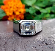 5.60 Ct Certified Treated Off White Diamond Solitaire Ring 925 Sterling Silver