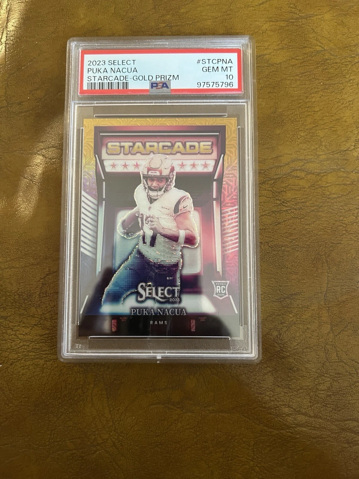 Puka Nacua Panini Select Starcade #STCPNA Gold Prizm