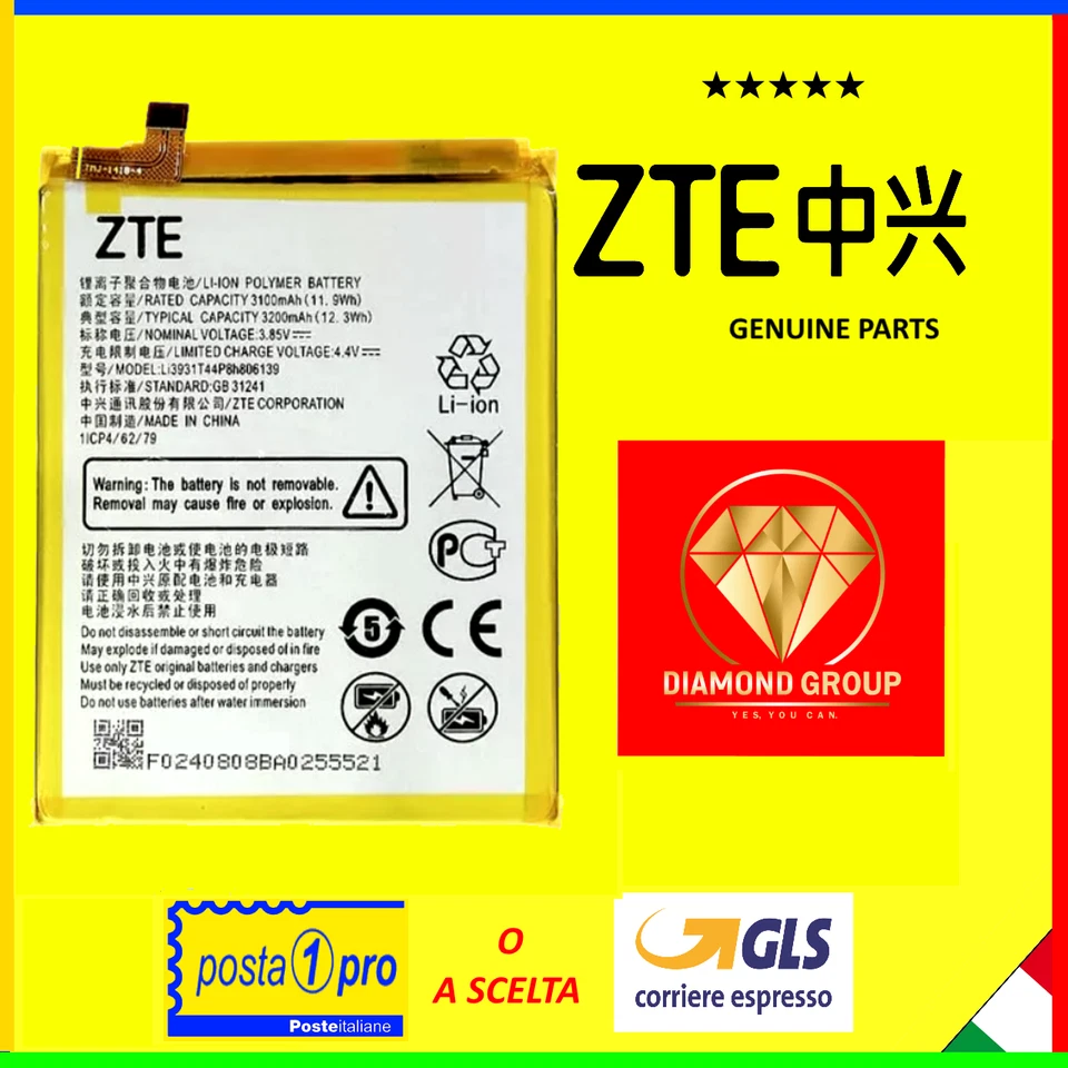 BATTERIA ORIGINALE ZTE BLADE A5 A51 2020 / A7 PRIME Li3931T44P8h806139 💎DIAMOND