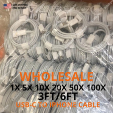 100x Lot PD USB Type C to iPhone Fast Charging Cable For iPhone 14 13 12 11 XR 8