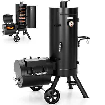 #ad Heavy Duty Vertical Offset Charcoal Smoker Grills Extra Large Outdoor BBQ Grill $299.99