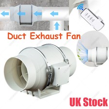 4 inch Inline Duct Bathroom Extractor Fan Exhaust Ventilation System White UK