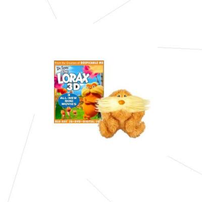 Dr. Seuss The Lorax (Blu-ray/Blu-ray 3D/DVD, 2012) W/ Collectible Finger Puppet