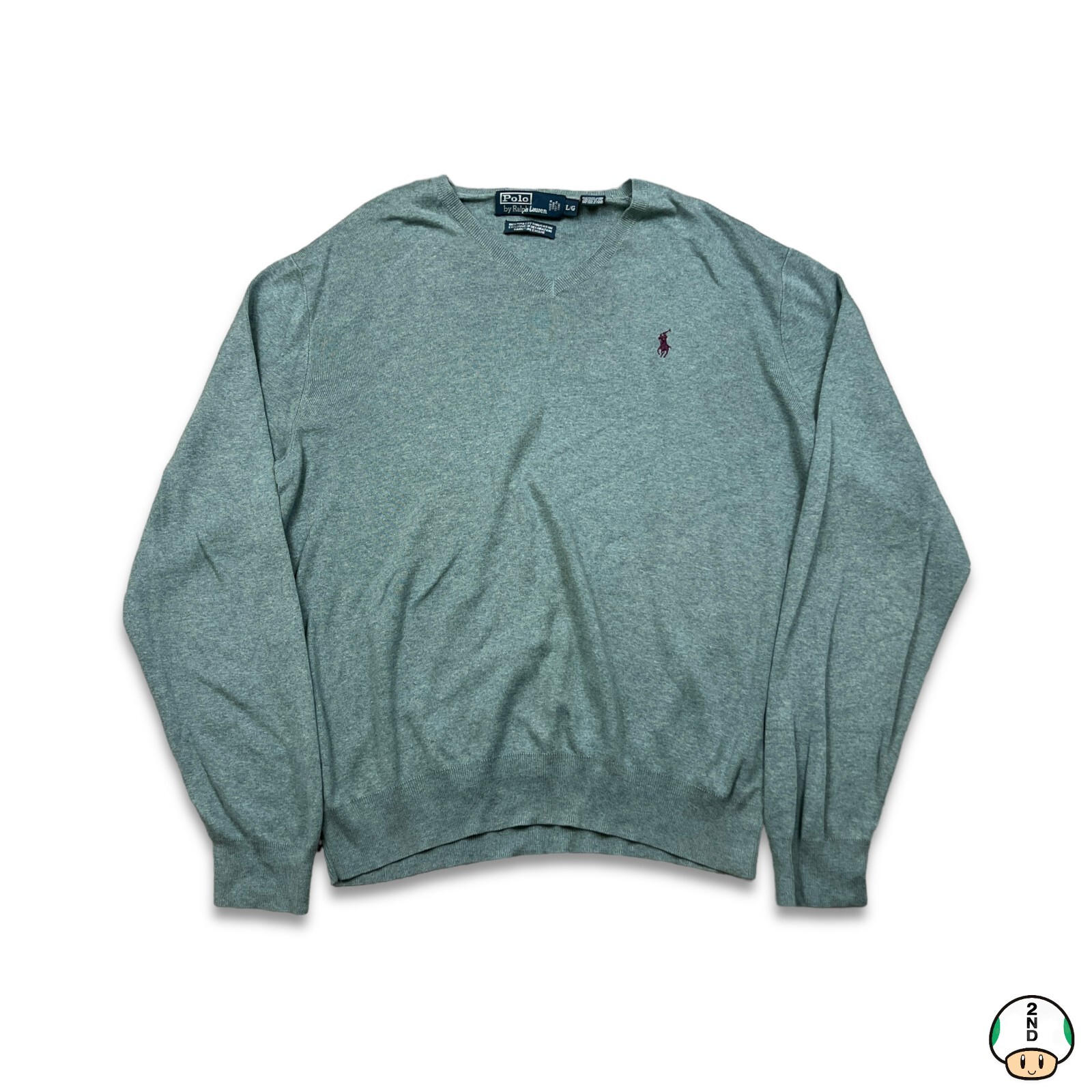 Cardigan vintage Polo Ralph Lauren uomo grande blu pony pullover anni 90 maglione