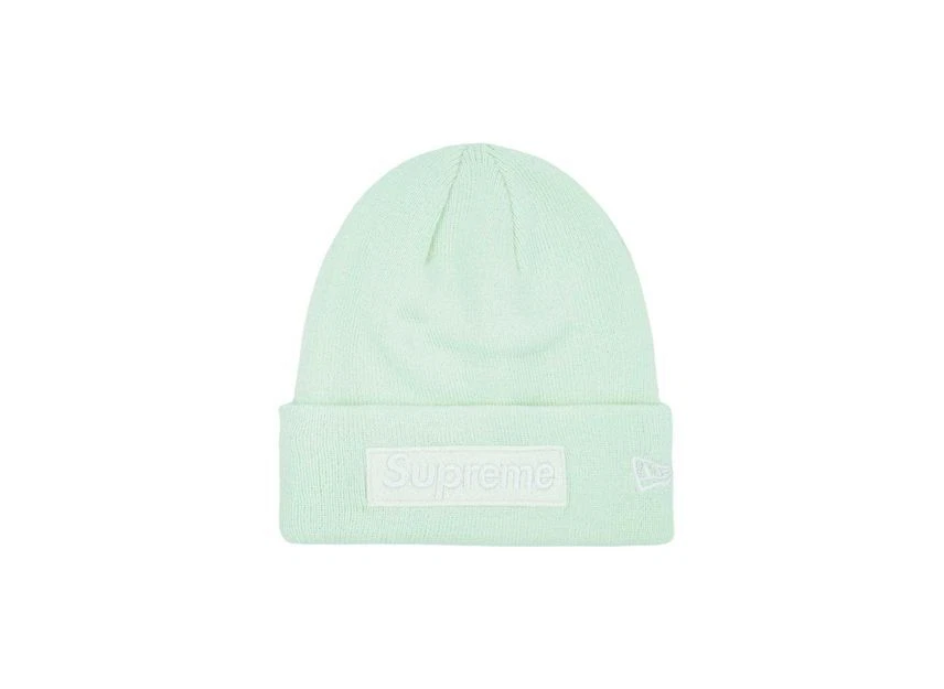 Bonnet Supreme New Era boîte logo vert clair (23FW)