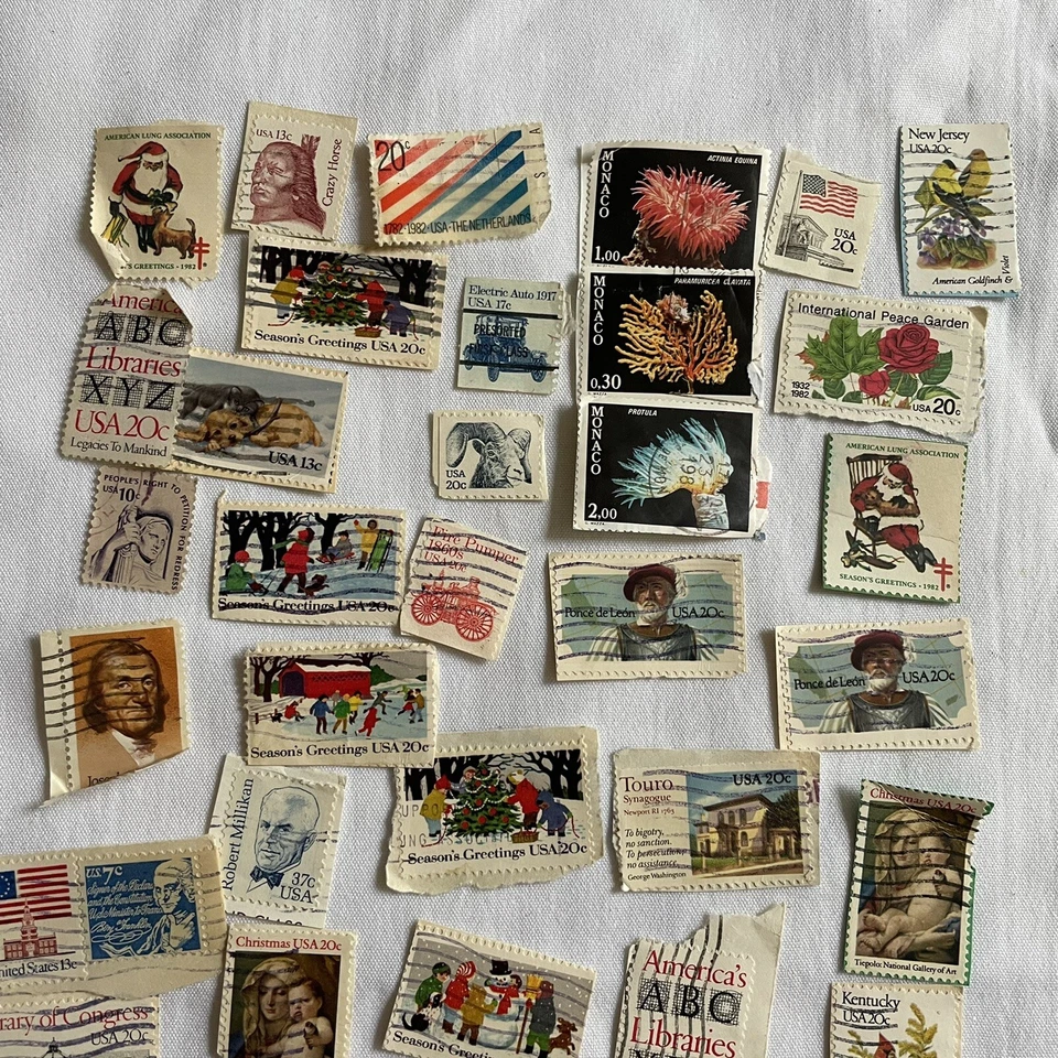 45+ Colección de estampillas de Estados Unidos y todo el mundo de colección lote de bienes de Estados Unidos multidenomina usado Foto 3 de 4